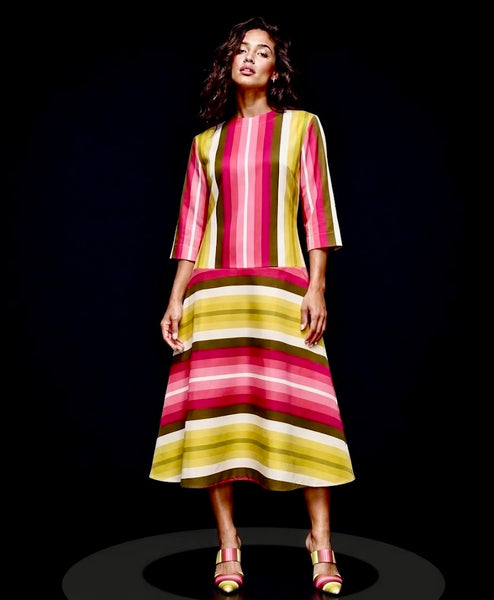 Eclectic Stripe A-Line Dress