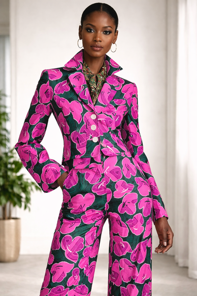 SHORT NOTCHED LAPEL SINGLE BREASTED JACKET + PANT