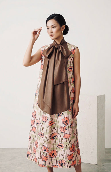 KEBOTAN - PINK & ORANGE FLORAL W BIBBED FRONT