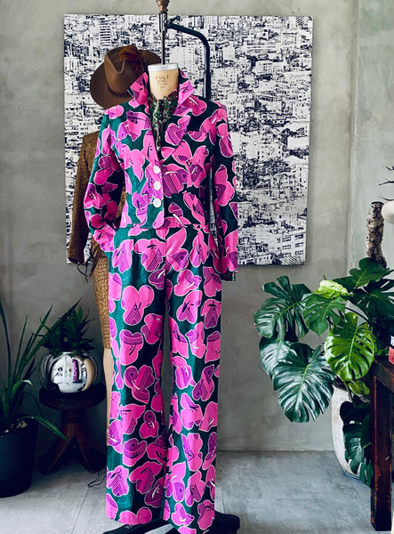 SHORT NOTCHED LAPEL SINGLE BREASTED JACKET + PANT