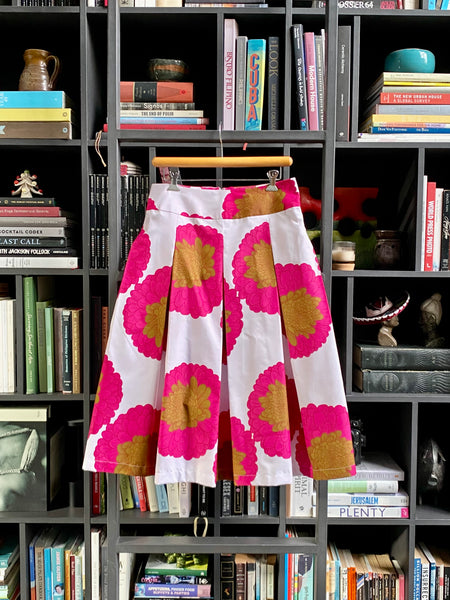 The GIGI - Full Pleated Drop-Waist Skirt (Pink Floral)
