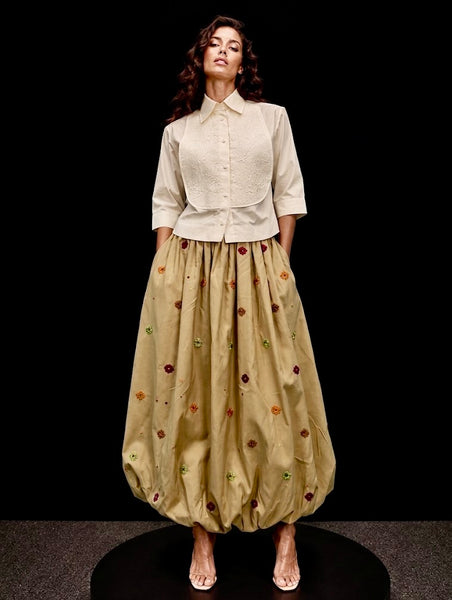 Embroidery Bubble Skirt